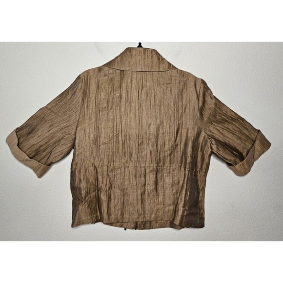 Ruby Rd Sparkly Brown Jacket 3/4 Sleeve Full Zip Womens Size 14‎ - Picture 3 of 8